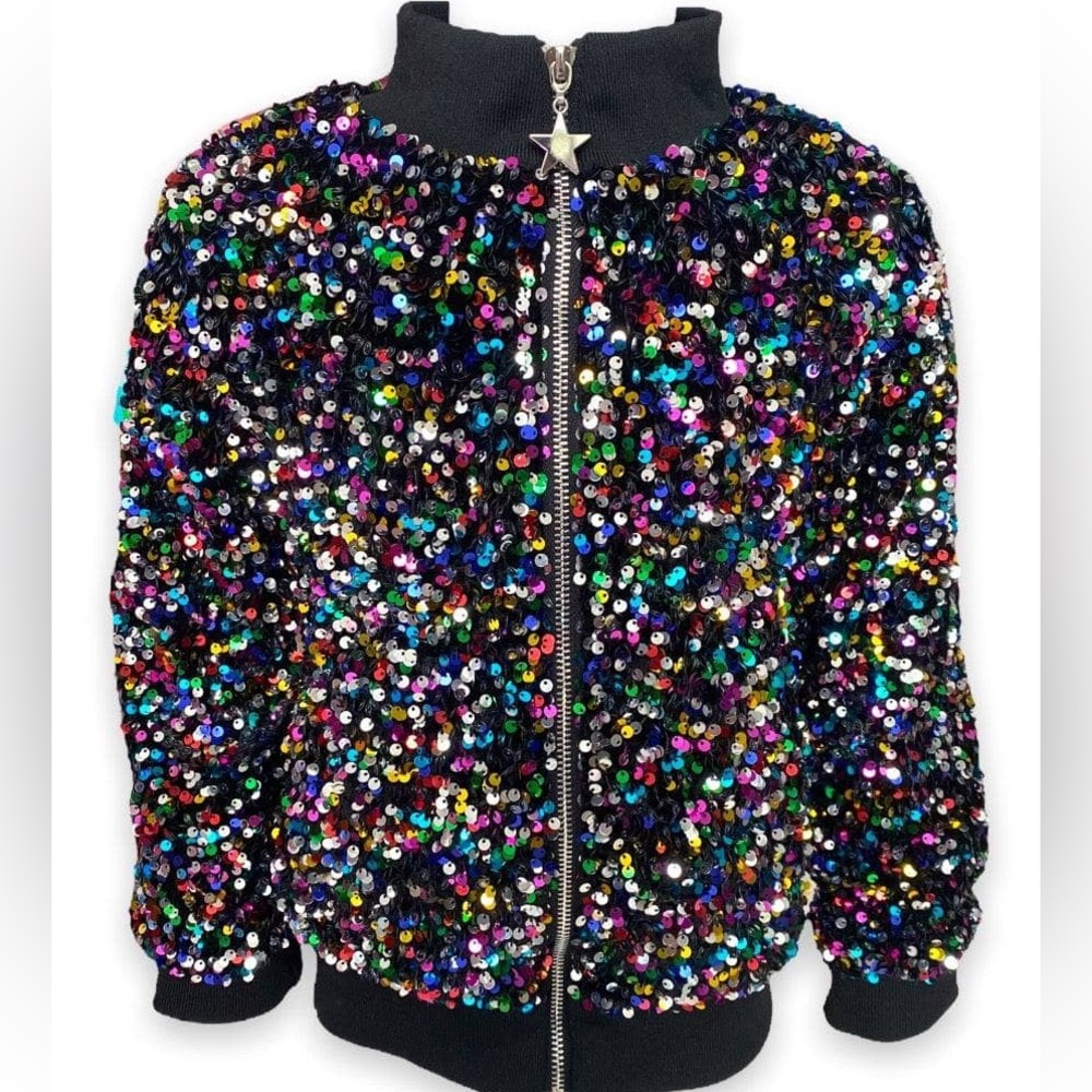 Lola & the Boys Sequin Bomber Jacket
